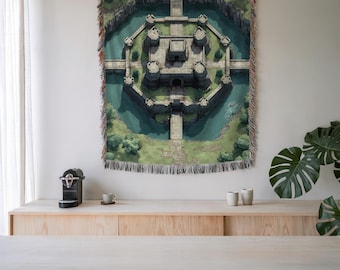 Video game castle Woven Blanket, tabletop gaming decor