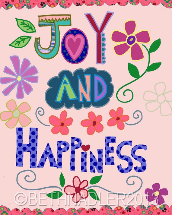 Items Similar To Joy And Happiness Art Print Wall Art Inspirational