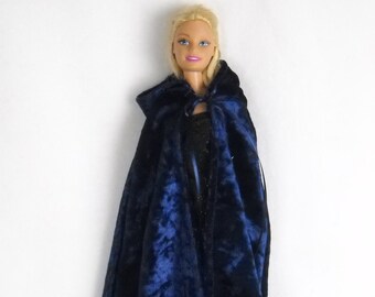 Handmade Green Hooded Knit Panne Barbie Hooded Cape