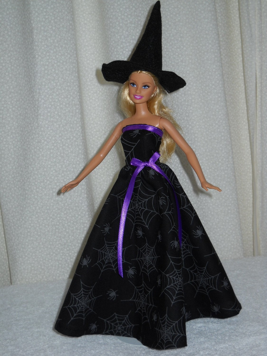 Barbie Doll Dress Handmade Halloween Witch Costume with Hat Etsy