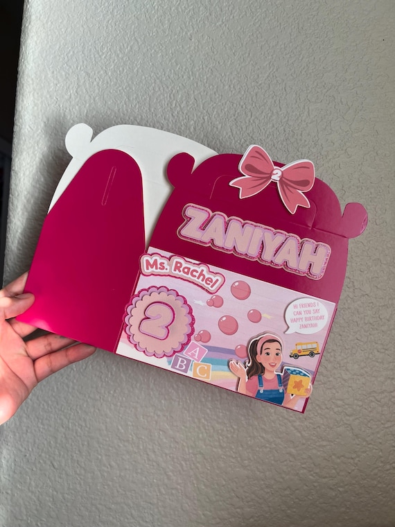 Rachel gable box/ party favors/ ms’s rachel/Cake Shaker Topper/ boy mss rachelbox custom treats/ Toppers/Party Favors/ Personalized stickers