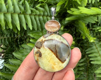 Beautiful vintage Septarian pendant in Sterling Silver