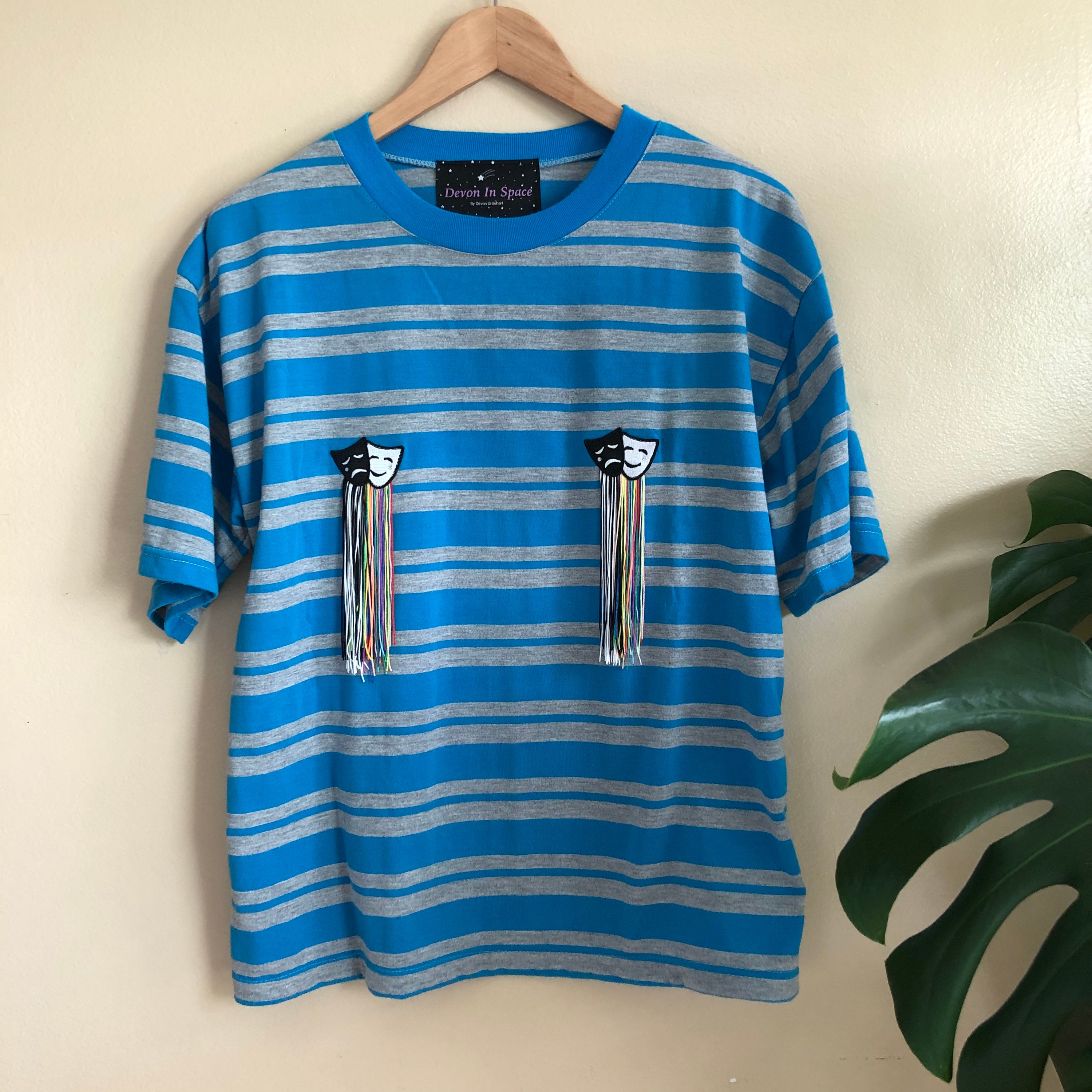 Teatro caras felices y tristes Unisex grande fleco multicolor | Etsy