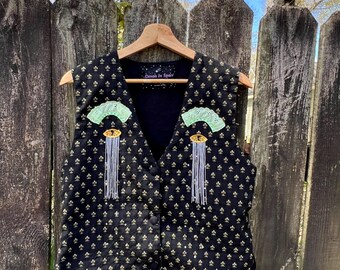 Fringe eyes and rhinestone tears vest unisex shirt M-L reference measurements