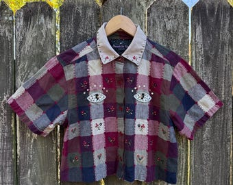 Eyes Rhinestone Shirt S-M reference measurement