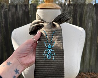 Rosalia Longicorn Rhinestone Bug Tie