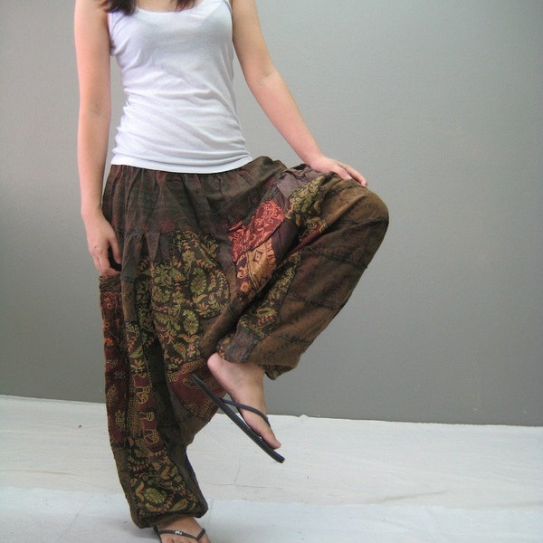 Patchwork harem pant