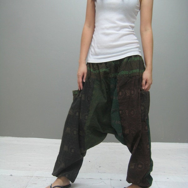 Patchwork harem pant