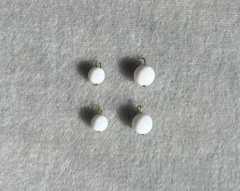 Japanese Vintage White Circle Lucite Beads 1950s - Great Condition