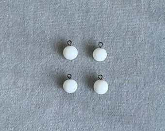 Japanese Vintage White Circle Glass Beads 1950s