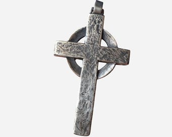 Retired James Avery Hammered Celtic Cross XXL Pendant Sterling silver vintage extra large 50g 925