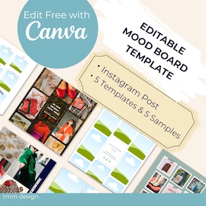 Canva Moodboard Template | Brand Board Template | Moodboard Creator Template | Canva Brand Board | Canva Moodboard for Presentation