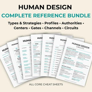 Human Design Complete Reference Bundle PDF | Core HD Cheat Sheets | Digital System Overview image 1