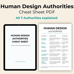 Human Design 7 Authorities Cheat Sheet | Printable PDF, Instant Download