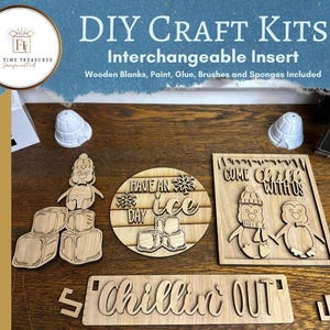 Interchangeable Wagon/Crate Shelf Sitter Insert, DIY Craft Kits for Adults, DIY Paint Party Kit, Craft Night Fun, Gift for Friend, Winter