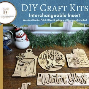 Adult Craft Kit to Paint Yourself, Christmas Craft for Womens Craft Night, Gift for Friend, Interchangeable DIY Craft Kit, Winter Craft Kit