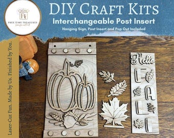 Hello Fall, Interchangeable Post DIY Craft Kit, Paint Your Own, Paint Party, DIY Interchangeable, Paint Kit, Craft Party, Paint Your Own