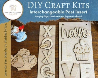 Creative Party Painting Kit, Valentines Day, Unfinished Wooden Set for Adults, Fun Craft Project, DIY Craft Kit, diy craft kits for adults