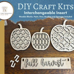 Fall Harvest Pumpkin DIY Craft Kit, Unfinished Wood Sign