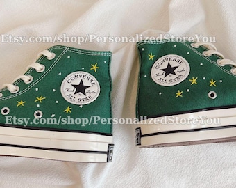 Custom Embroidered Chuck Taylor Sneakers, Converse Wedding, Christmas Gift