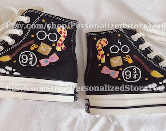 Custom Embroidered Converse Sneakers, High-Top Shoes, Wedding Gift