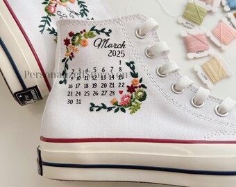 Personalized Embroidered Wedding Converse Chuck Taylor 1970s