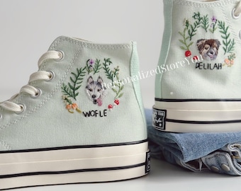 Gesticktes Haustier Porträt beste Damen: Benutzerdefinierte Hunde- & Katzenschuhe