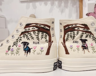 Personalisierte Haustier-Stickerei High Tops: Kundenspezifisches Geburtstagsgeschenk