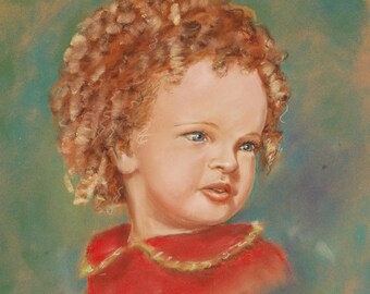 Custom Portrait of CHILD, Baby, Adult, fine art painting, Small Pastel Portraits of People, all ages by professional artist M Theresa Brown