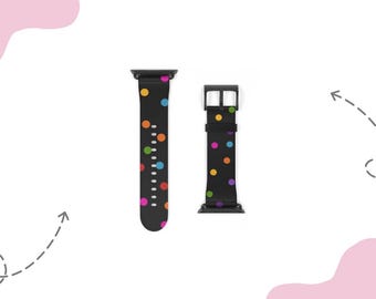 Kleurrijke stippen horlogeband | Voor 38 mm 41 mm  42 mm 45 mm, geschikt voor Apple Watch Series 1, 2, 3, 4, 5, 6, 7, 8, 9 Ultra en SE-apparaten