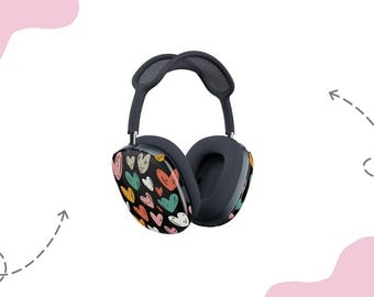 AirPod Max-hoesje met kleurrijke harten | | Beschermende harde hoes voor Apple-koptelefoon | Apple-accessoires | Uitverkoop: