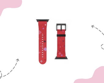 Apple Watch-band met rode ruitprint | Voor 38 mm 41 mm  42 mm 45 mm, geschikt voor Apple Watch Series 1, 2, 3, 4, 5, 6, 7, 8, 9 Ultra en SE-apparaten