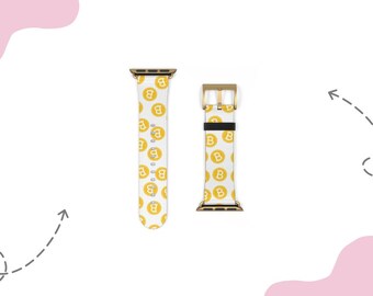 Bitcoin Apple Watch-bandje Crypto-bandje | Voor 38 mm 41 mm  42 mm 45 mm Geschikt voor Apple Watch Series 1, 2, 3, 4, 5, 6, 7, 8, 9 Ultra en SE-apparaten