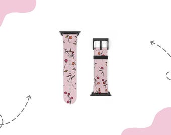 Roze Apple Watch-bandje met bloemenband voor 38 mm 41 mm  42 mm 45 mm, geschikt voor Apple Watch Series 1, 2, 3, 4, 5, 6, 7, 8, 9 Ultra en SE-apparaten