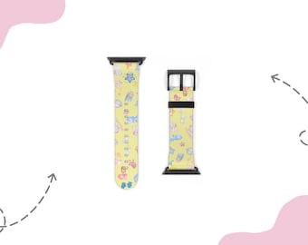 Uhrenarmband Gelb Kawaii Apfel |  Für 38 mm 41 mm  42 mm 45 mm, Passend für Apple Watch Series 1, 2, 3, 4, 5, 6, 7, 8, 9 Ultra & SE Geräte