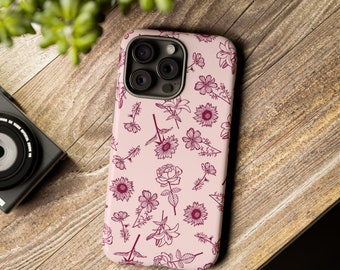 Flower Farm Aesthetic Cases, Garden Artistic Floral, Cute and Trendy Covers for iPhone Pro Max 15, 14, 13, 12, 11, Mini, XR, Christmas Gift