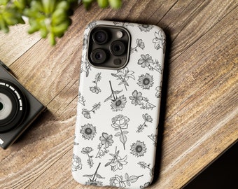 Flower Farm Aesthetic Cases, Garden Artistic Floral, Cute and Trendy Covers for iPhone Pro Max 15, 14, 13, 12, 11, Mini, XR, Christmas Gift