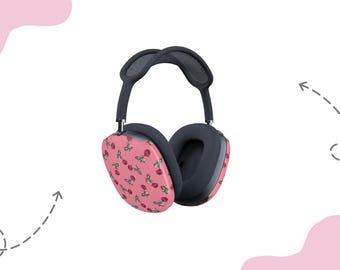 Bloemen rode roos AirPods Max-hoesje - beschermende harde artistieke hoes voor Apple-koptelefoon, Art Shell vintage bloem AirPod Max-accessoires