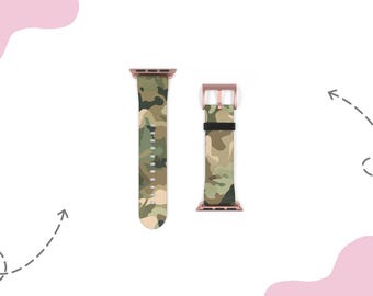 Camouflagepatroon horlogeband voor 38 mm 41 mm  42 mm 45 mm, geschikt voor Apple Watch Series 1, 2, 3, 4, 5, 6, 7, 8, 9 Ultra en SE-apparaten