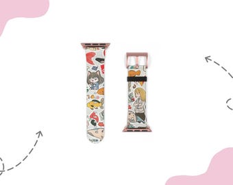 Kawaii schattig horlogebandje | Bandje voor 38 mm 41 mm  42 mm 45 mm, geschikt voor Apple Watch Series 1, 2, 3, 4, 5, 6, 7, 8, 9 Ultra en SE-apparaten