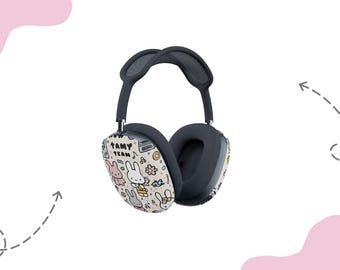 AirPod Max-hoesjes met kawaii-haaspatroon | Schattige hoofdtelefoonhoesjes konijn | Beschermende harde hoes voor Apple-koptelefoon | Apple-accessoires | Uitverkoop: