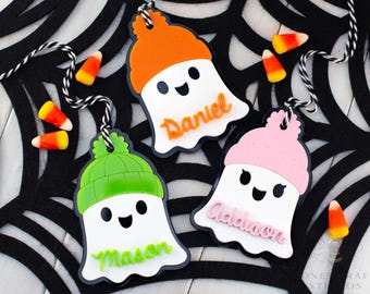 Halloween Basket Tag Boo Basket Tags Ghost Tag Halloween Name Tag Trick or Treat Bag Name Tag Halloween Decor Ghost Halloween Tags