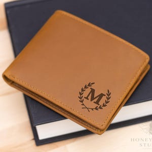 Cartera de cuero personalizada con RFID grabada, regalo para papá, esposo, novio, aniversario, día del padre.