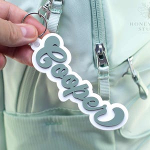 Personalized Retro Name Tag Custom Keychain Tag Kids Name Tags Diaper Bag Tags Personalized Lunch Box Keychain Tags