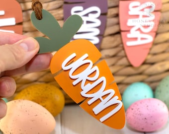 Personalized Easter Basket Tag: Acrylic Carrot Name Tag