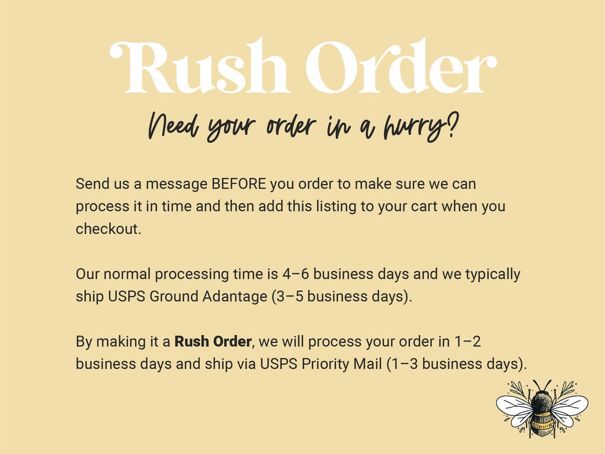 Rush Order Example Rush Order Add-on - Etsy