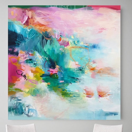 Abstract Blue Wall Art Print Modern Landscape Painting Art Etsy