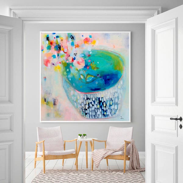 Impressions d’art mural, impression florale, fleurs d’art mural, impression de peinture florale, grande impression d’art giclée, grand art mural, VictoriAtelier