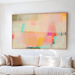 Pastell Orange, Abstrakter Kunstdruck, Minimalistisches Wanddekor