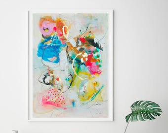Abstract Painting print, colorful modern art, fine art print, modern wall art, abstract art print, living room decor, VictoriAtelier